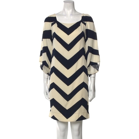 Diane Von Furstenberg  Striped Silk Mini  Dress Women's Size Large - Picture 1 of 8